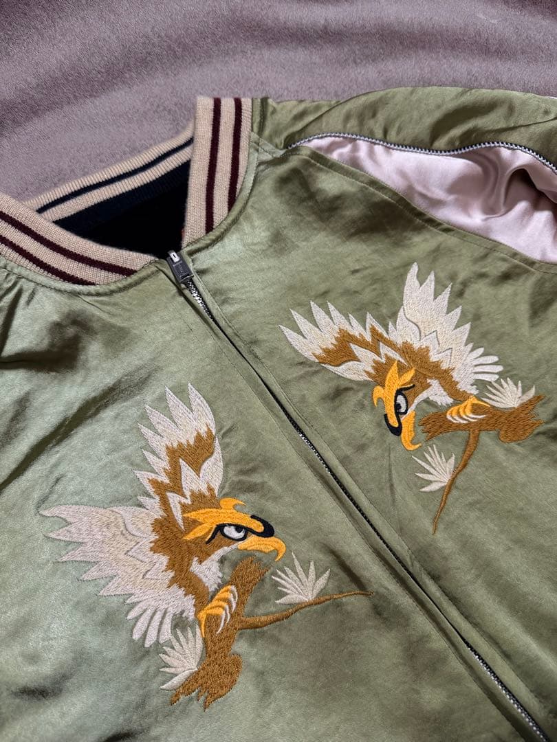 未使用近 別珍 NON STOCK 虎 鷹 日本限定 スカジャン vintage