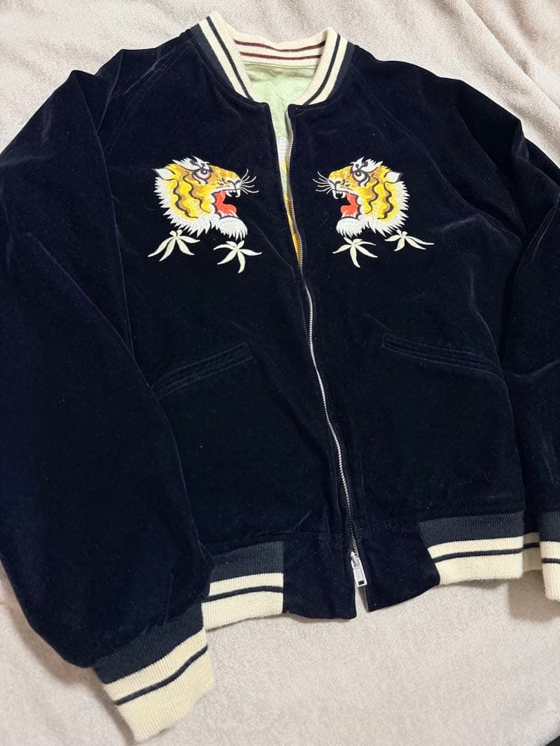 未使用近 別珍 NON STOCK 虎 鷹 日本限定 スカジャン vintage