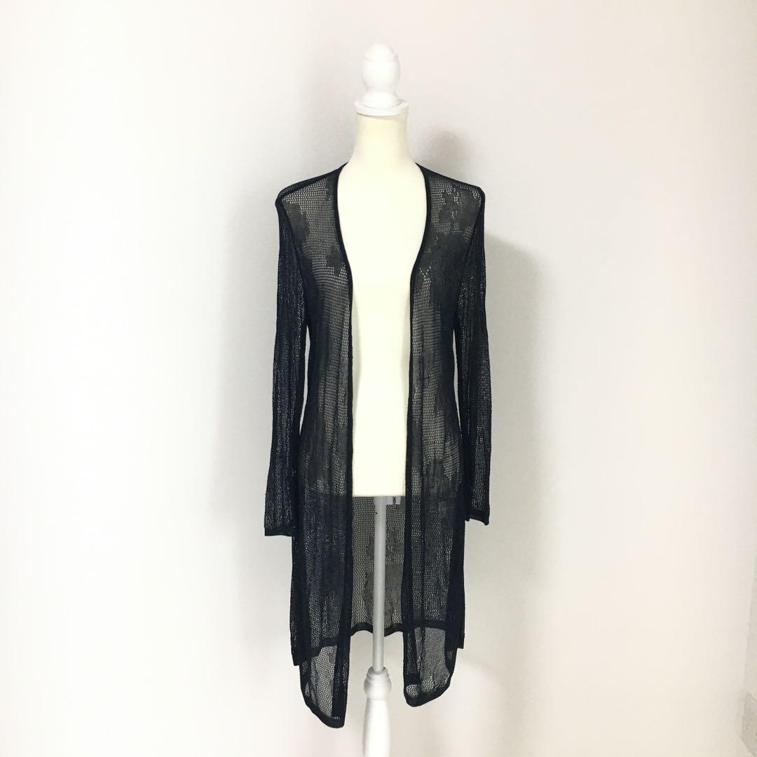 近年美品　LEONARD レオナール　美しい刺繍　ニット　ロング　カーディガン