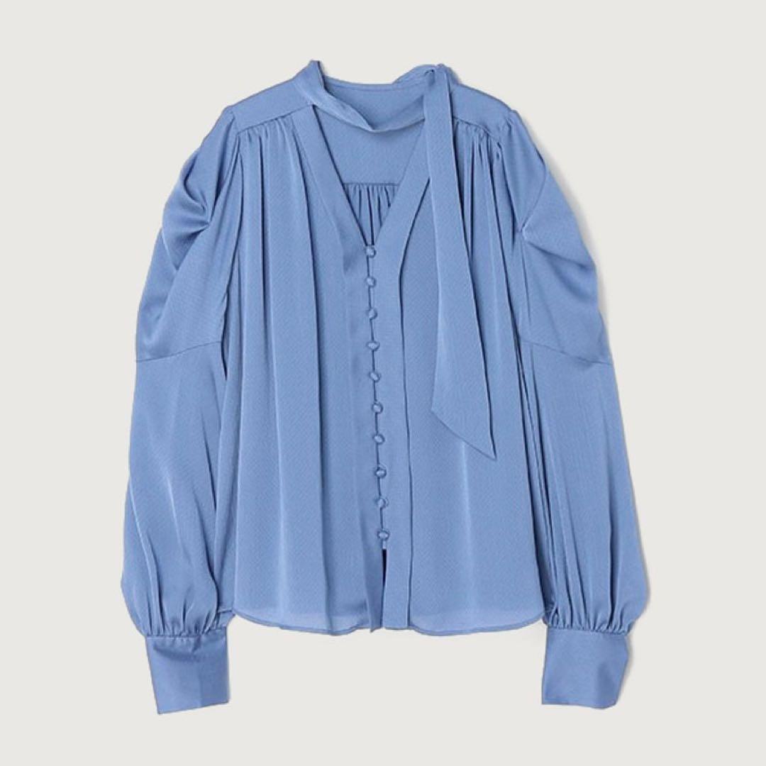 【新品未使用】anuans/フォルムスリーブタイブラウス【タグ付き】