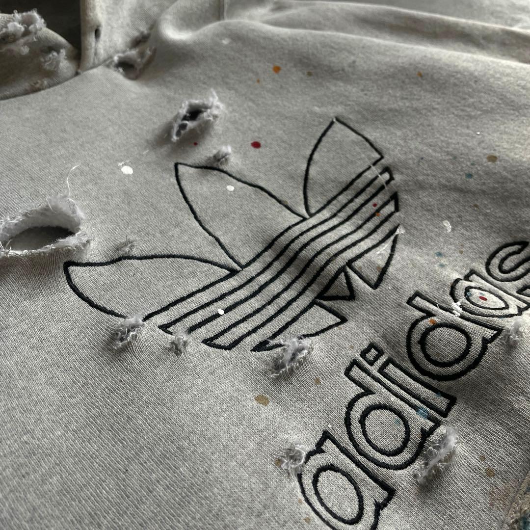 80's adidas万国旗タグ”ロゴ“USA製”肉厚“hoodie sweat