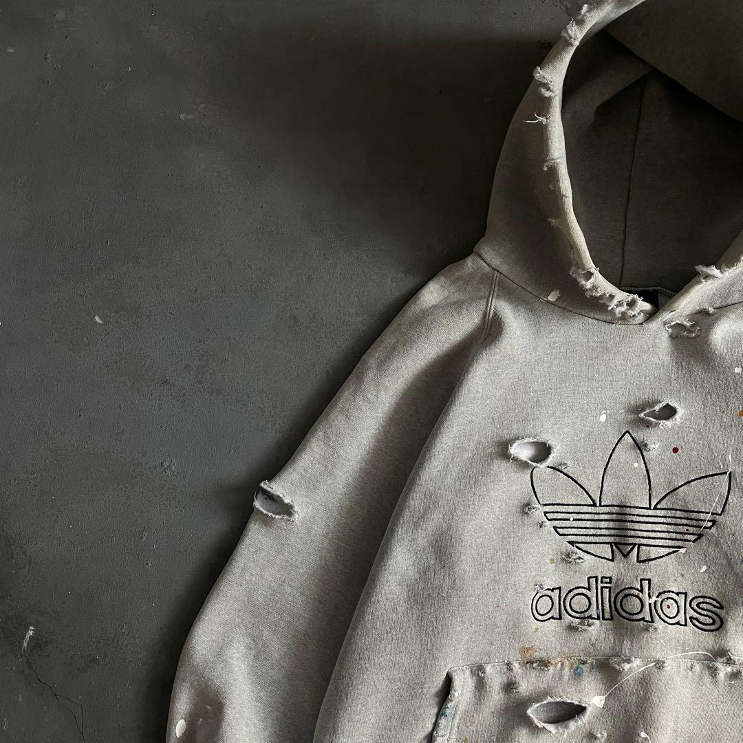 80's adidas万国旗タグ”ロゴ“USA製”肉厚“hoodie sweat
