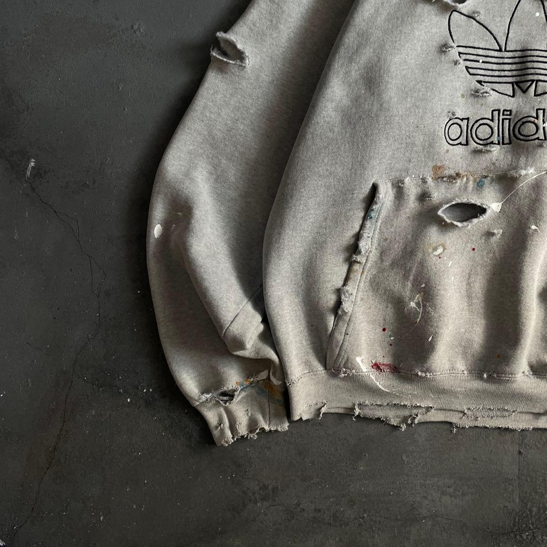 80's adidas万国旗タグ”ロゴ“USA製”肉厚“hoodie sweat