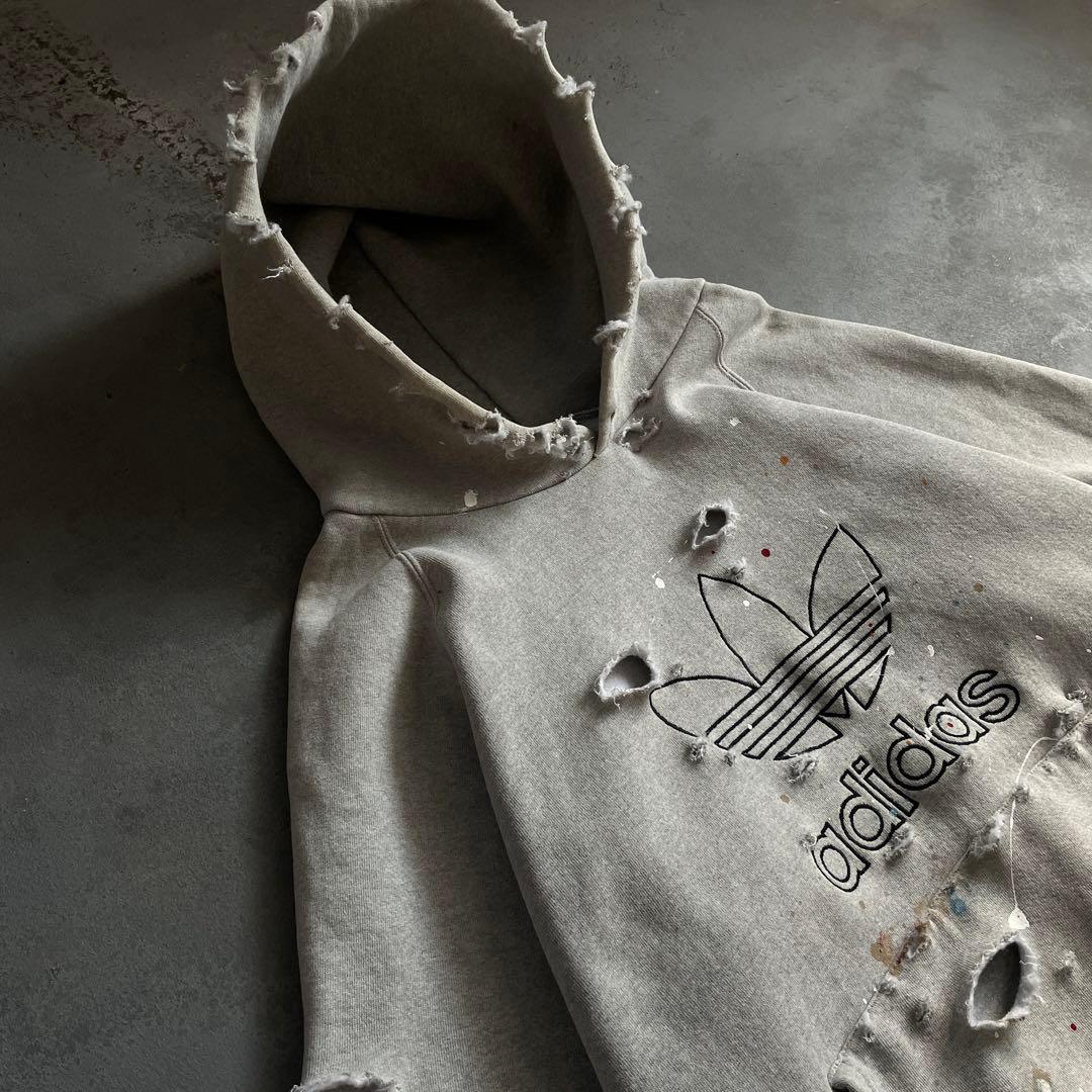 80's adidas万国旗タグ”ロゴ“USA製”肉厚“hoodie sweat