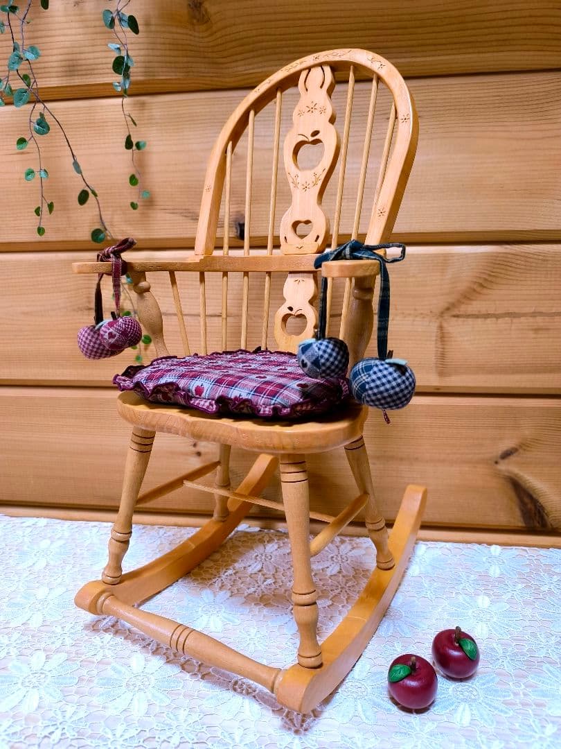 ⭐️アメリカンカントリー雑貨❤まん丸りんごのロッキングチェア✿ドール用✿