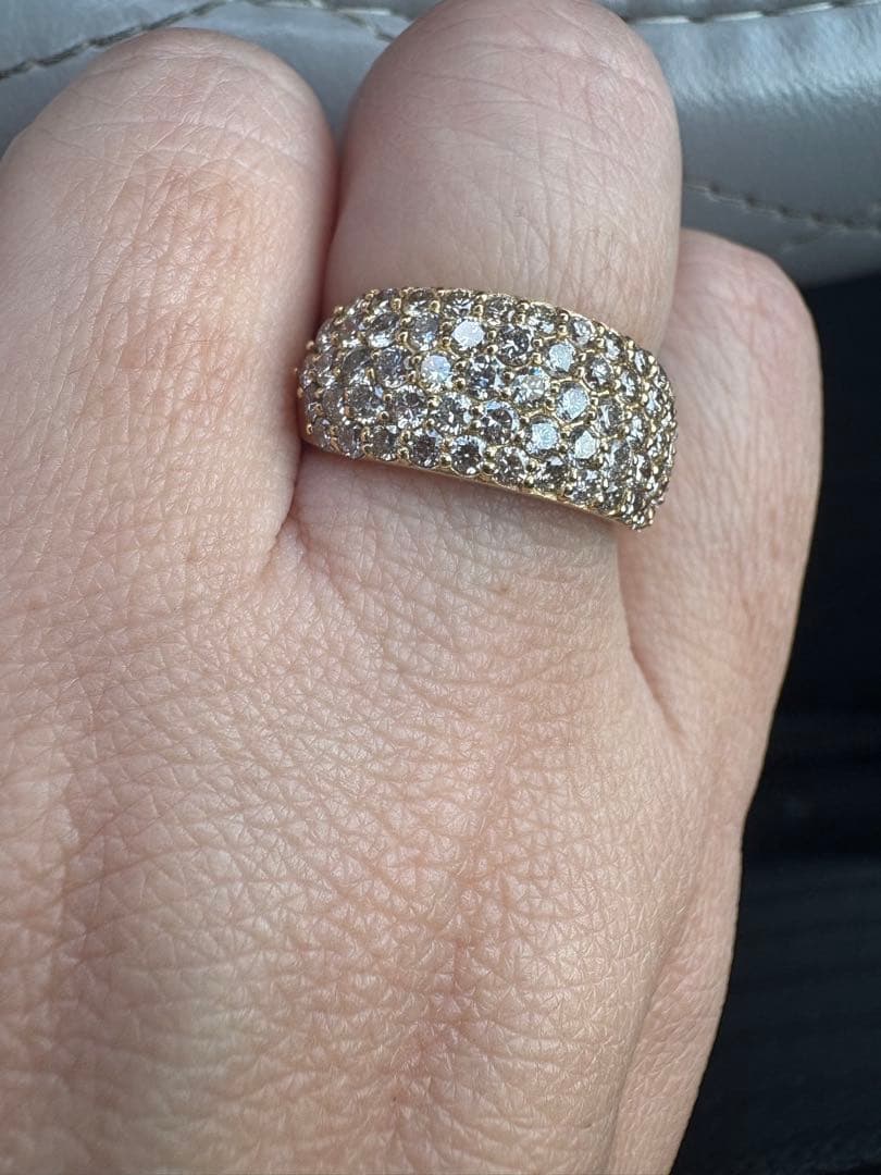 18金 YG２ctダイアモンドパヴェリング14号⭐︎H&C⭐︎ゲリラ値下げ！！