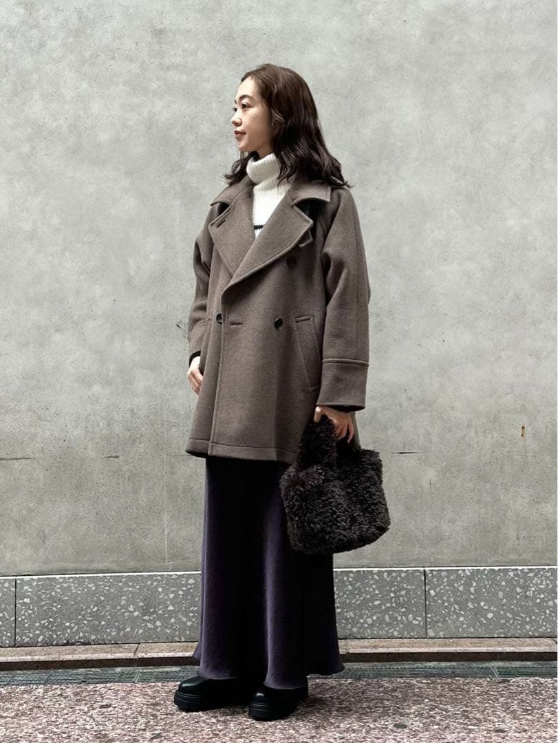 IENA ダブルブレストハーフコート36