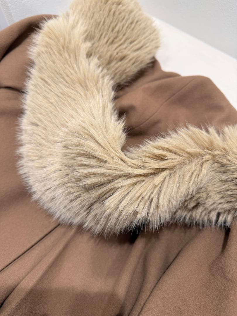 JENNE ファー付きキャメルコート Sサイズ 防寒◎ 早い者勝ち