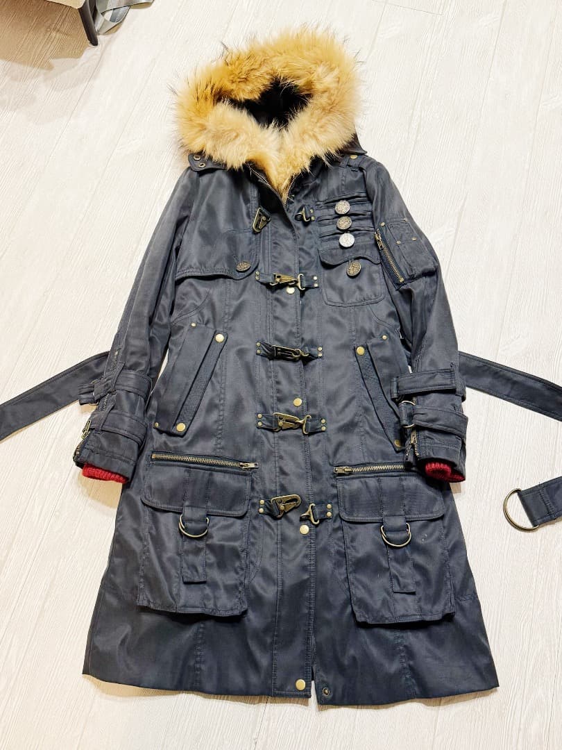 SWORD FISH ２WAY ロングモッズコート　ロングコート　リアルファー