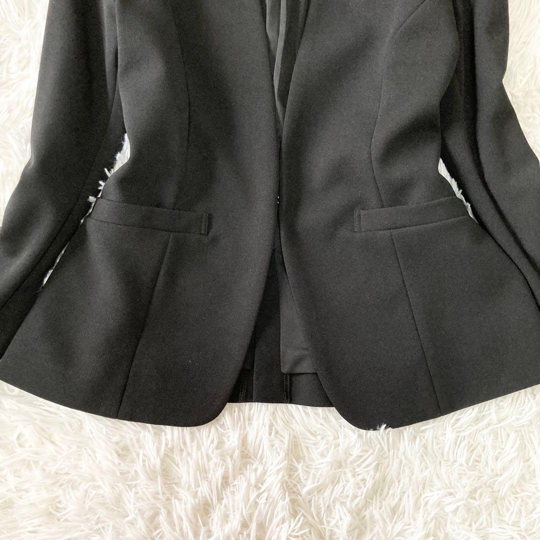 ★ホワイトジョーラ★ハイストレッチジョーゼット ノーカラー セットアップ