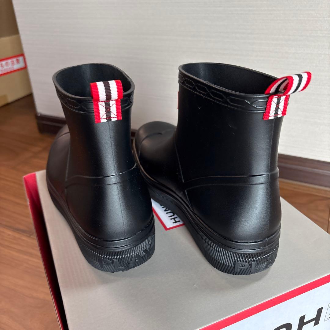 HUNTER ブラック レインブーツ US 7