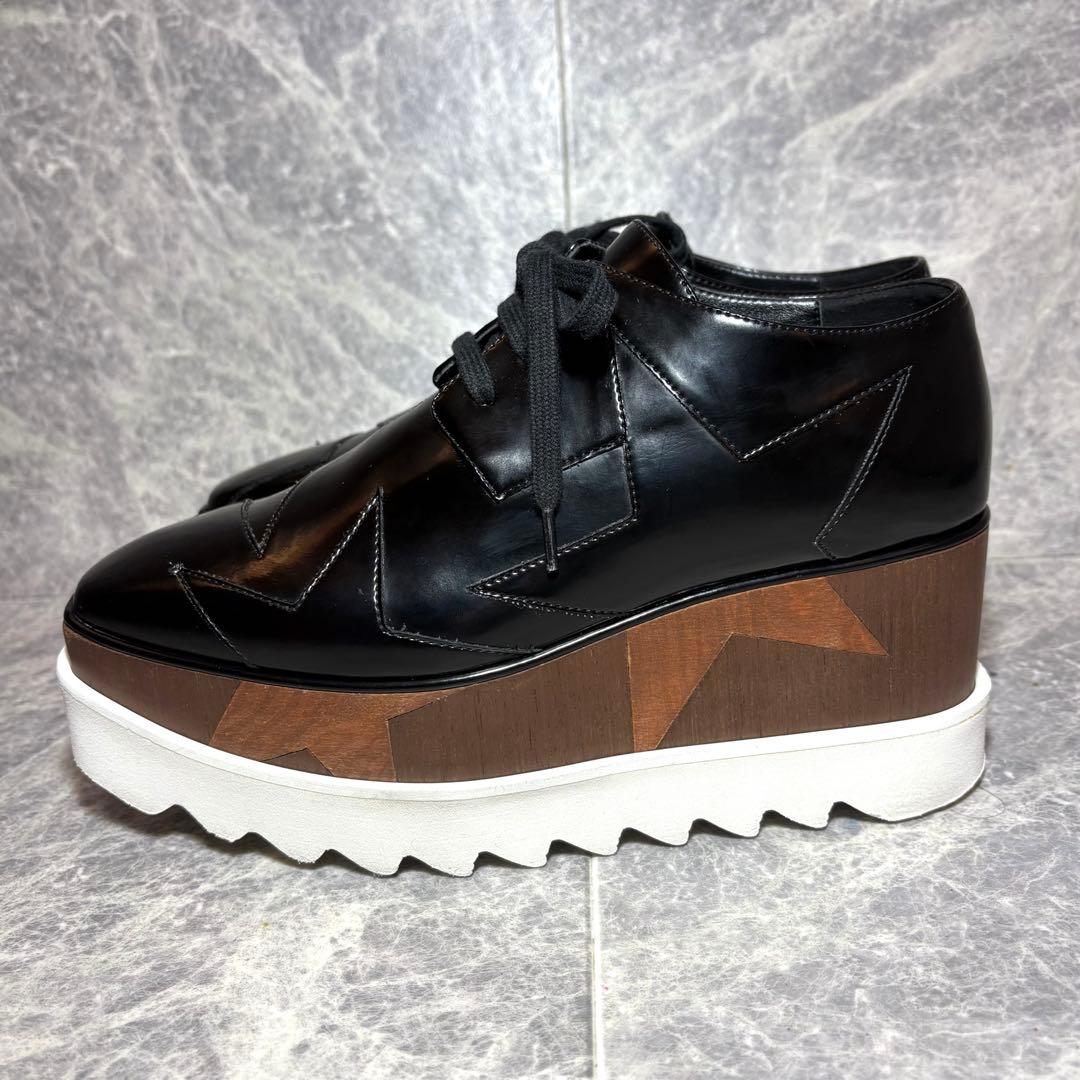 ⭐︎ステラマッカートニー⭐︎ エリス　厚底　シューズ　36 ブラック　黒　星