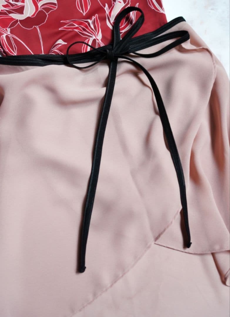 新品stina ribbon wrap skirt ダスティピンク　スティナ