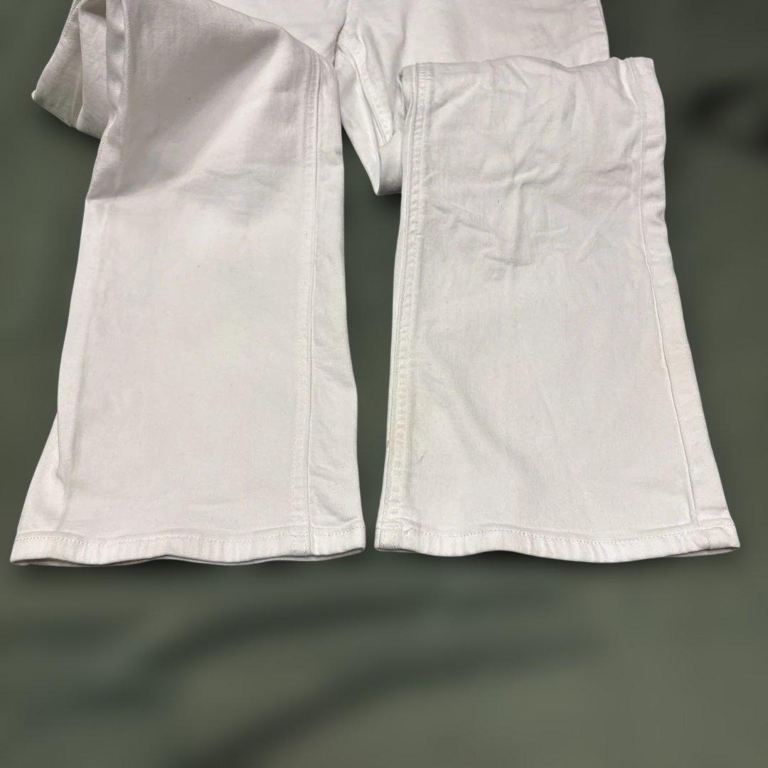 【EARL/Y2K】クロス×ウイング大判刺繍 ホワイトデニム フレア 00s