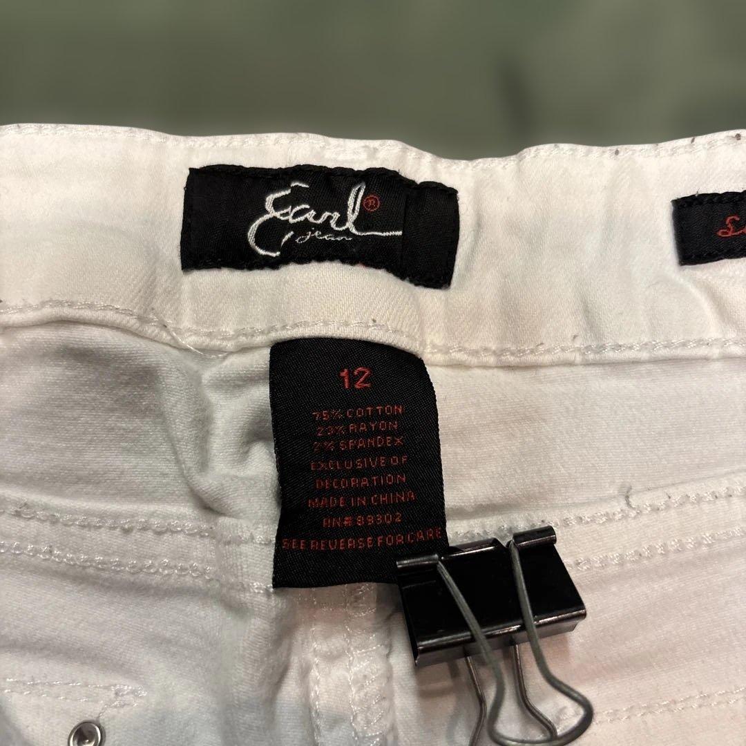 【EARL/Y2K】クロス×ウイング大判刺繍 ホワイトデニム フレア 00s