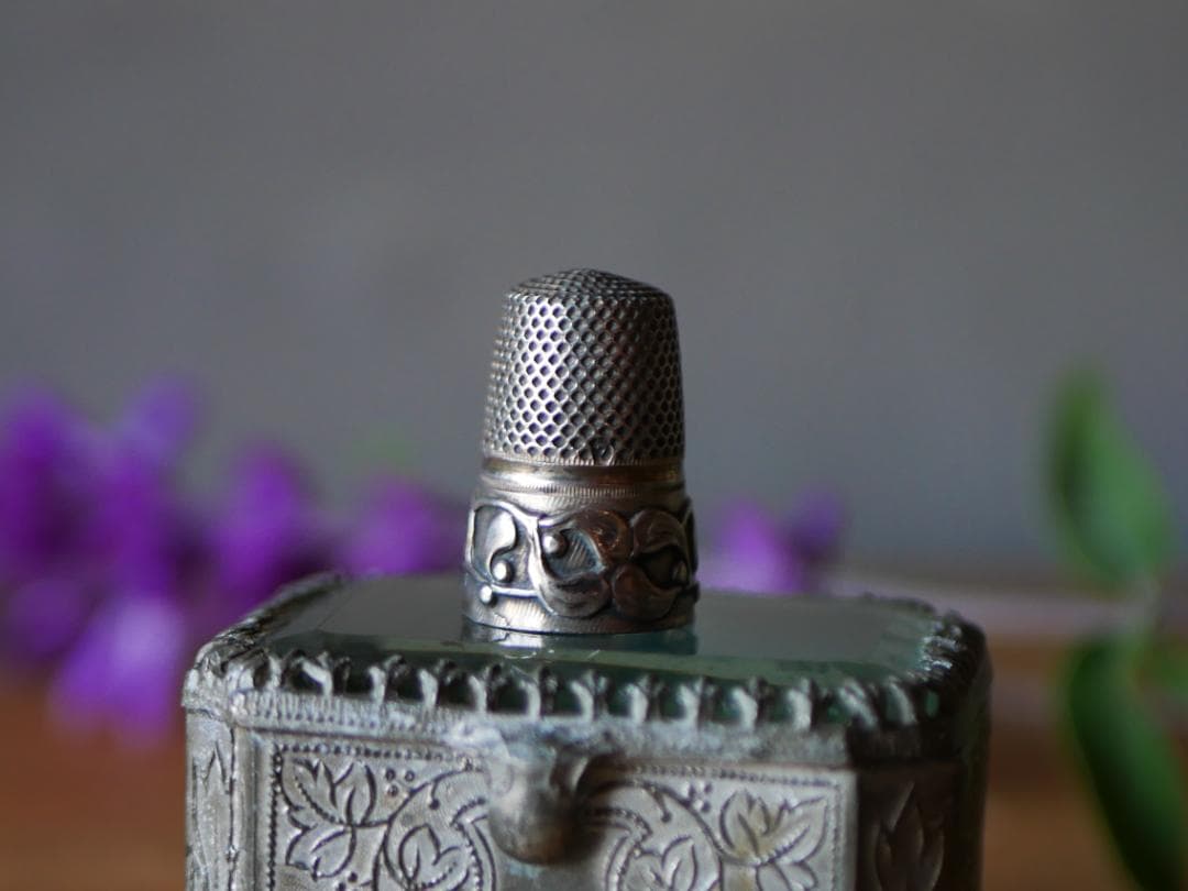 純銀　ヤドリギ　フレンチシルバー　指ぬき　フランスアンティーク　アンティーク