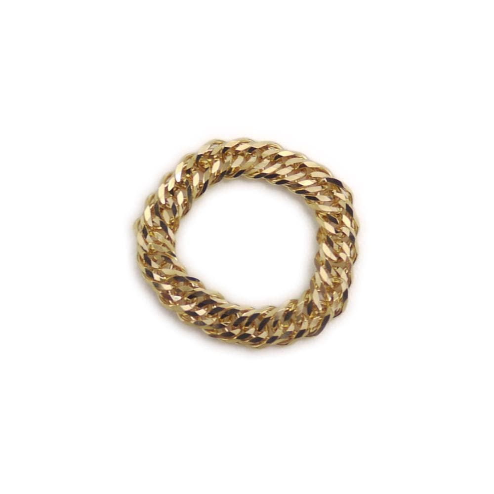 K18 喜平12面トリプル チェーンリング 5号 ピンキーリング Y04978