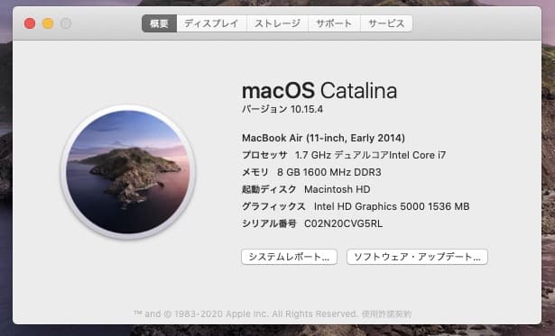 【付属品あり】MacBook Air (11インチ, Early 2014)