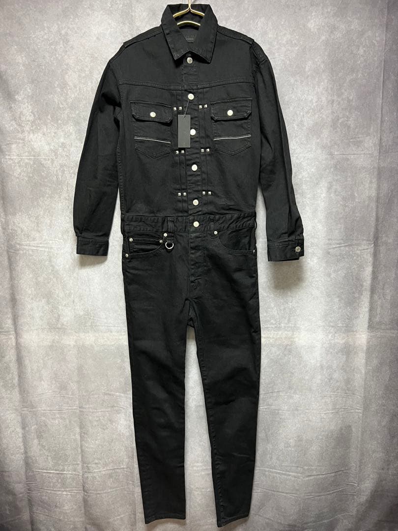 バックボーン backbone ストレッチ デニム スタッズ オールインワン