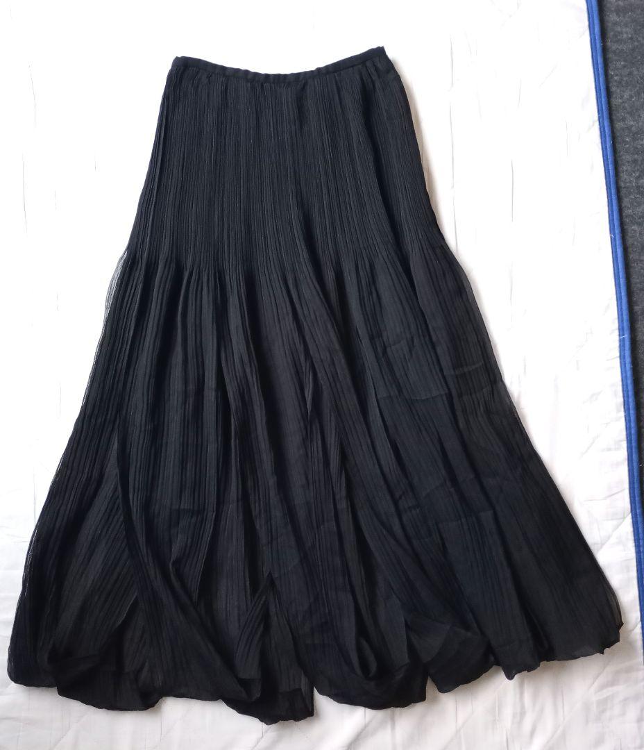 ISSEY MIYAKE　スカート　チュールプリーツ　マキシ丈　日本製　花びら