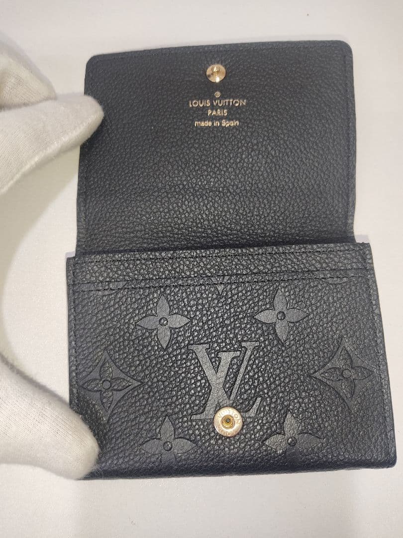 ルイヴィトン　 モノグラム　アンプラント　レザー　カードケース　ブラック　美品