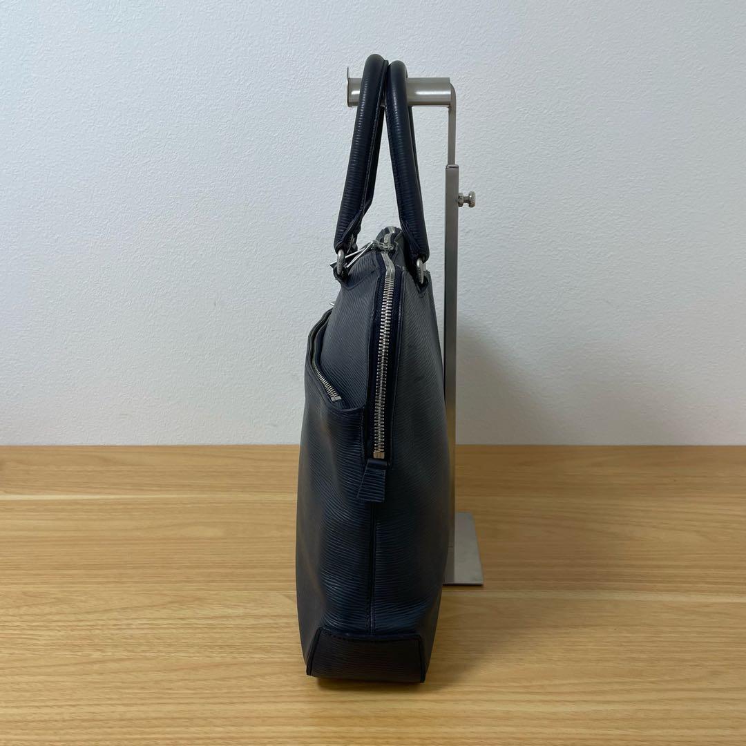 アニアリ　ビジネスバッグ　ブリースケース　レザー　ネイビー