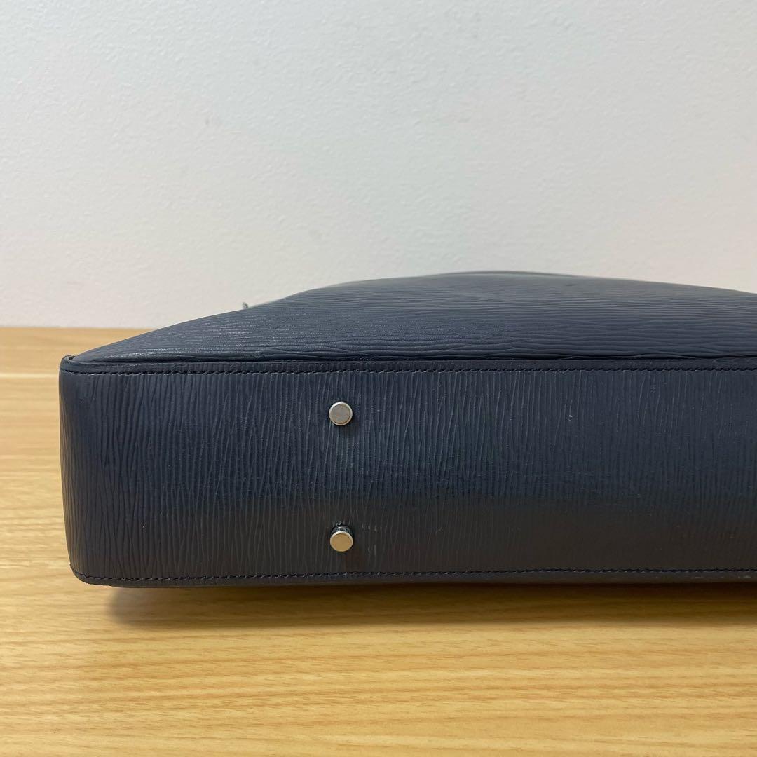 アニアリ　ビジネスバッグ　ブリースケース　レザー　ネイビー