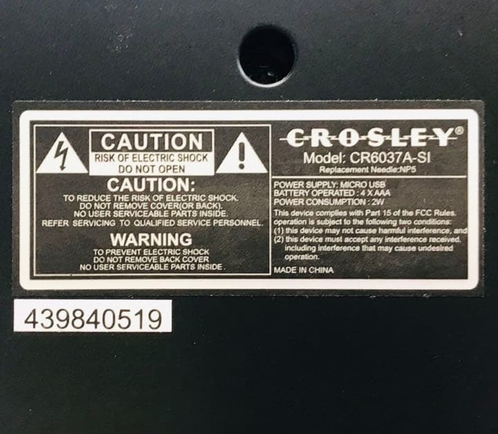 Crosley RSD3 ミニターンテーブル 3インチレコード盤付きで出品します