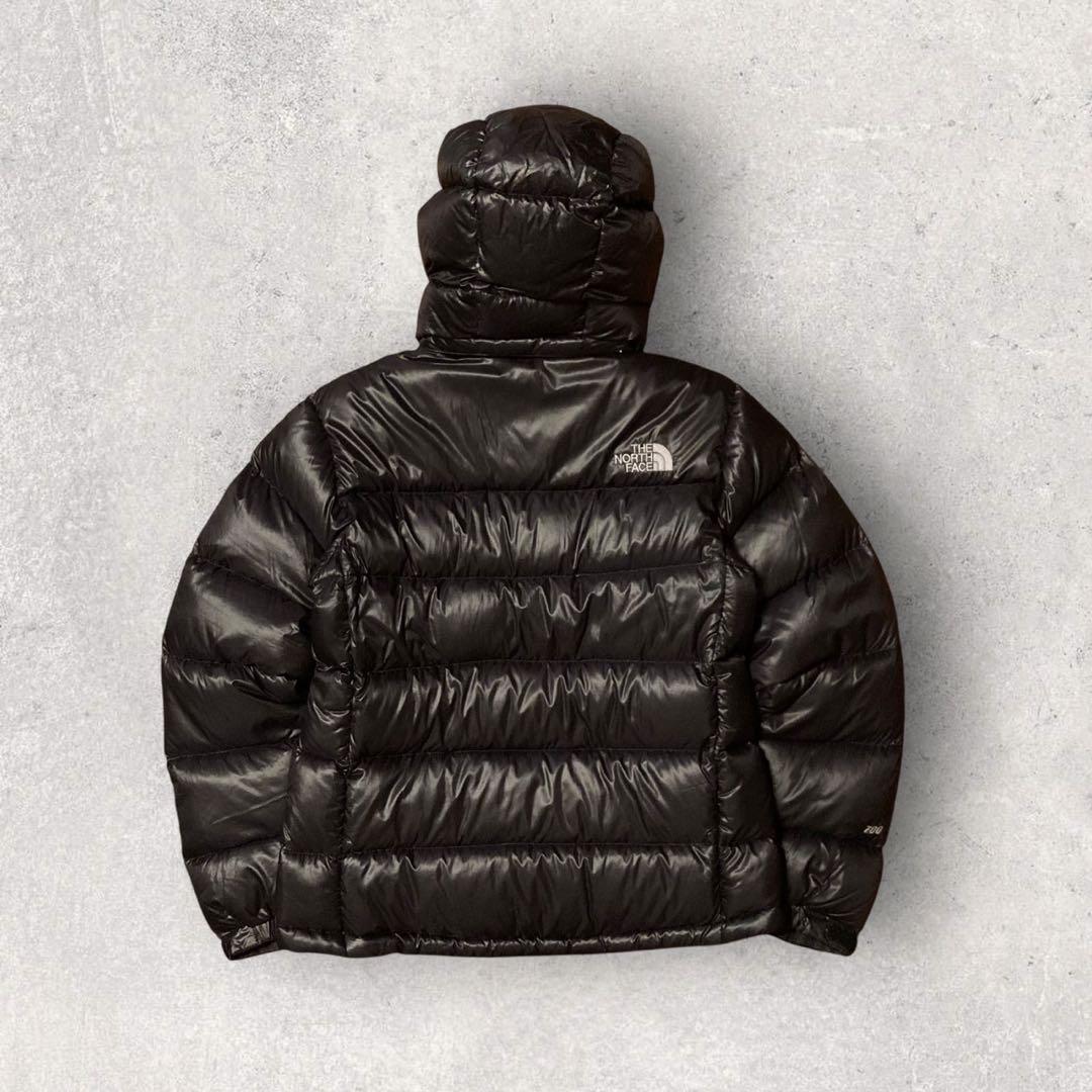【ザ・ノースフェイス】ダウンジャケット　M 黒　刺繍ロゴ　700 美品　h