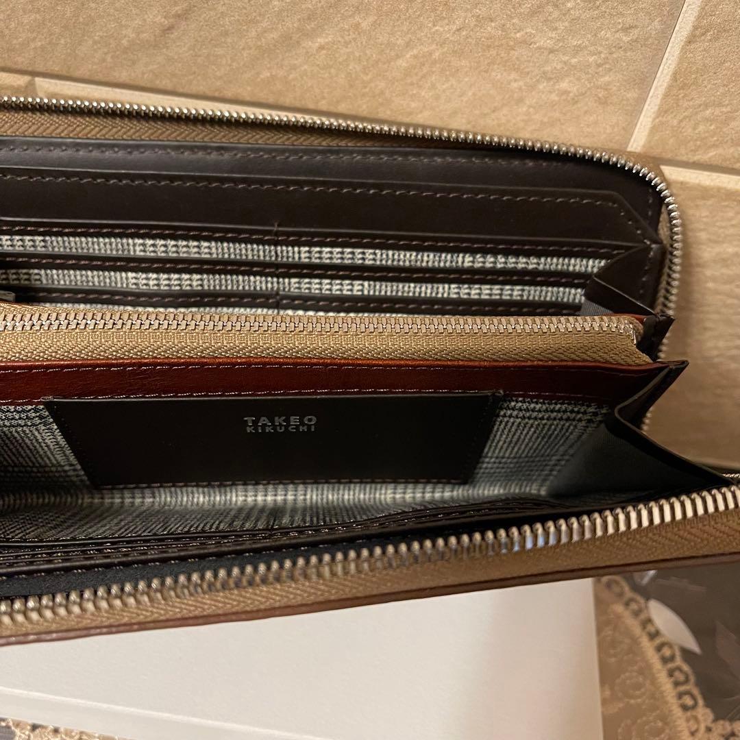 【新品】TAKEO KIKUCHI　ラウンドファスナー長財布　茶　19,800円