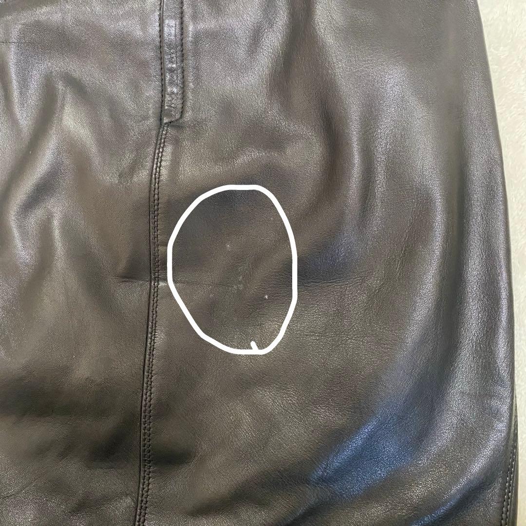 高級◆Gianni Versace レザースカート 巻きスカート風イタリヤ製 黒