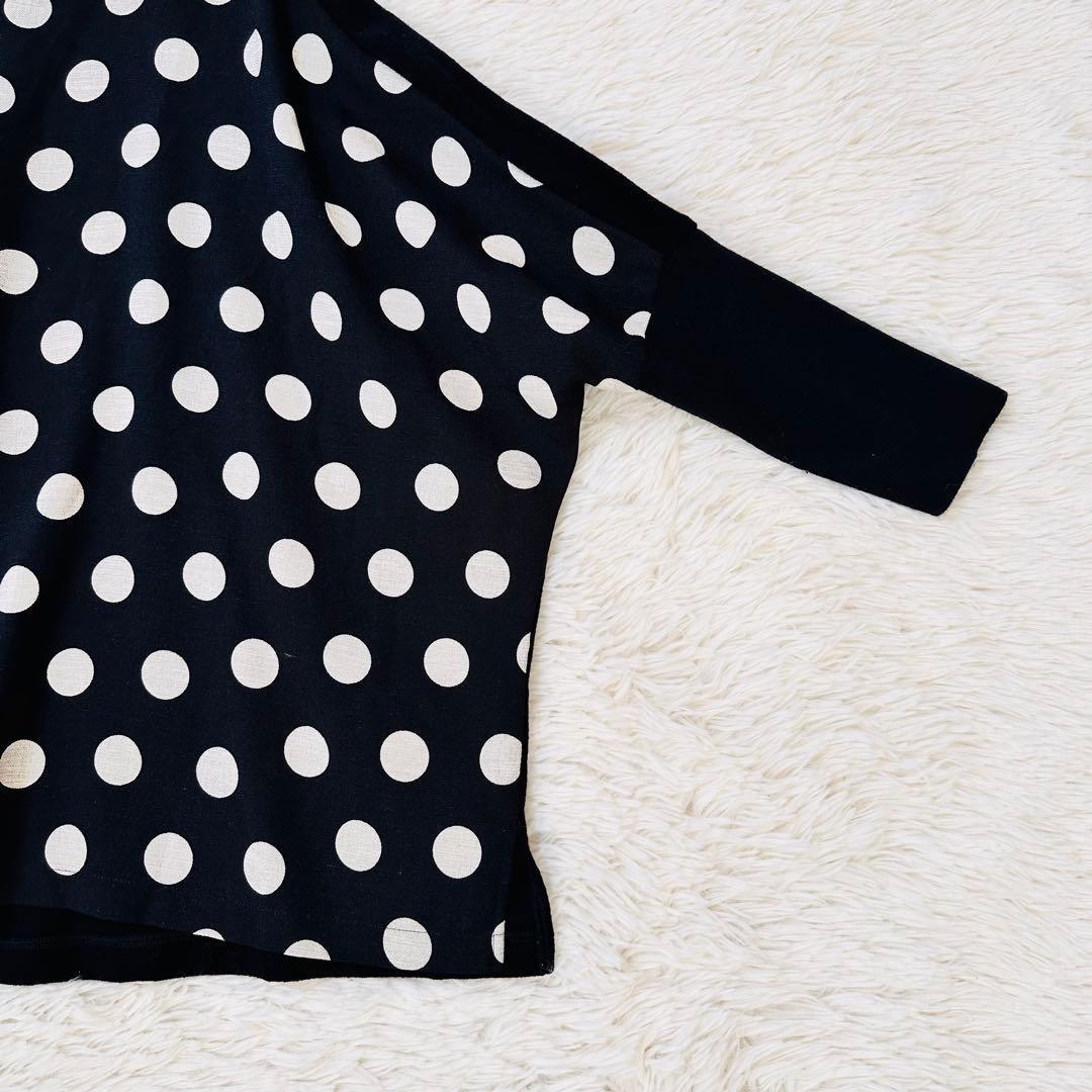 近年 完売✨ビアズリー 後ろドットニット ドルマン コクーン オーバーサイズ 黒