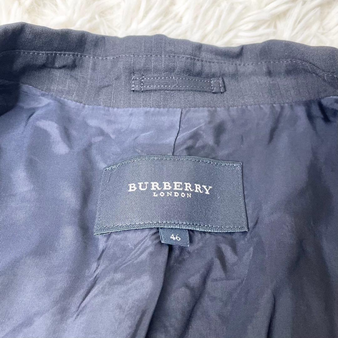 【美品】BURBERRY LONDON パンツスーツ 紺ストライプ 46