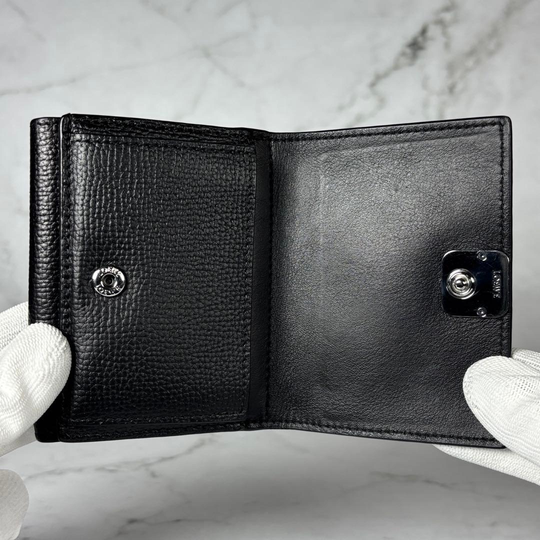 ロエベ　アナグラム　トライフォールドウォレット　Wホック　三つ折り　財布