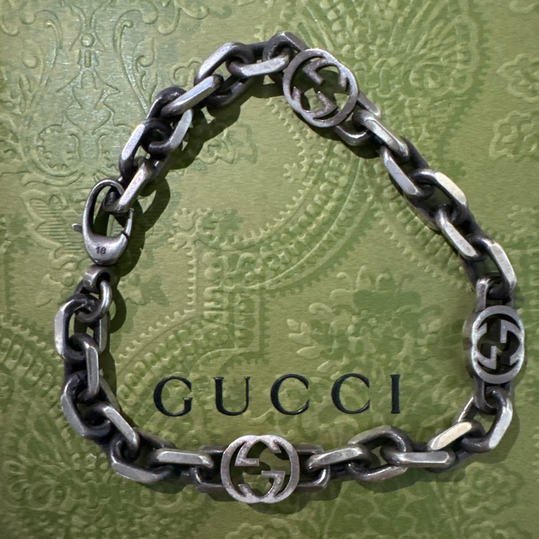 修*平様 GUCCI シルバー ロゴチェーンブレスレット