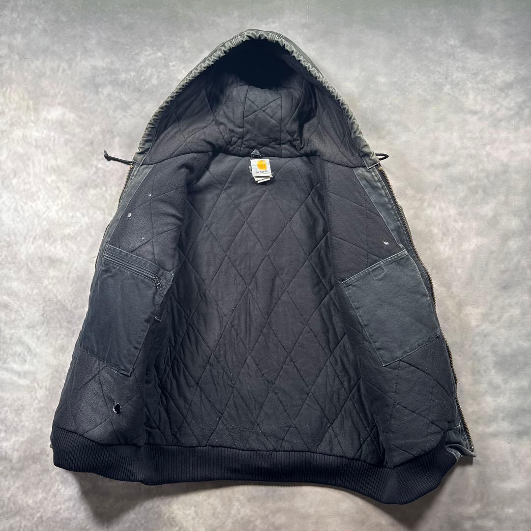 Carhartt古着USA製vintageアクティブジャケット黒フェードS58