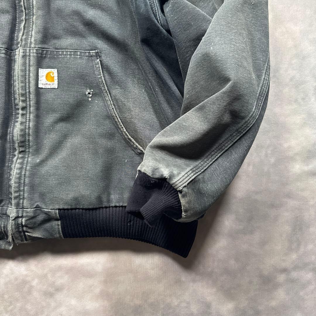 Carhartt古着USA製vintageアクティブジャケット黒フェードS58