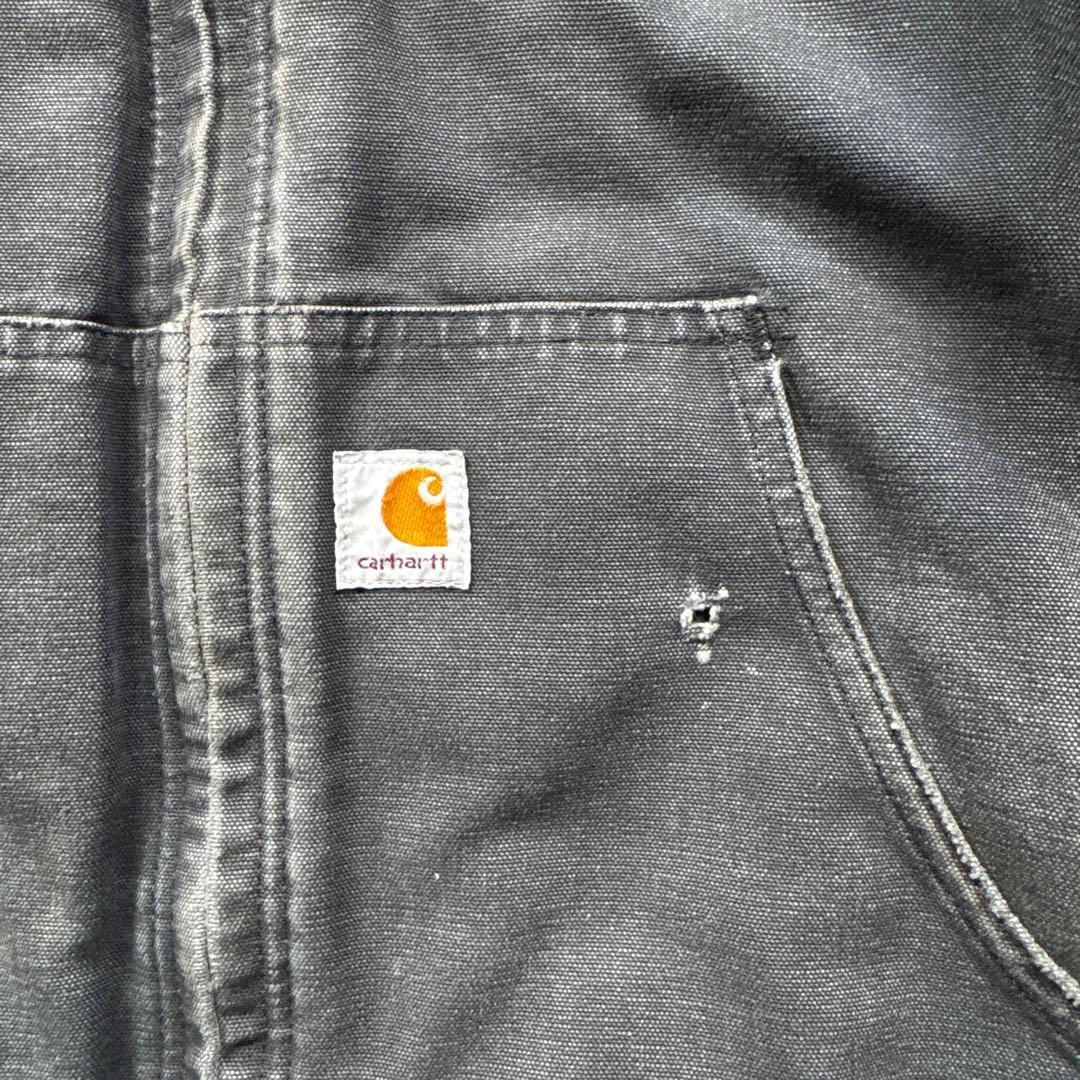 Carhartt古着USA製vintageアクティブジャケット黒フェードS58