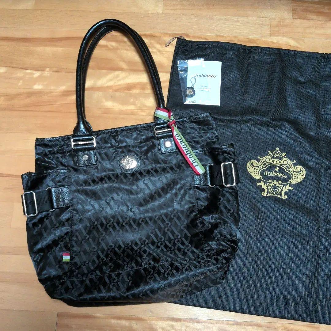 【お値下げ不可】オロビアンコ　トートバッグ　ブラック【目立った傷や汚れなし】