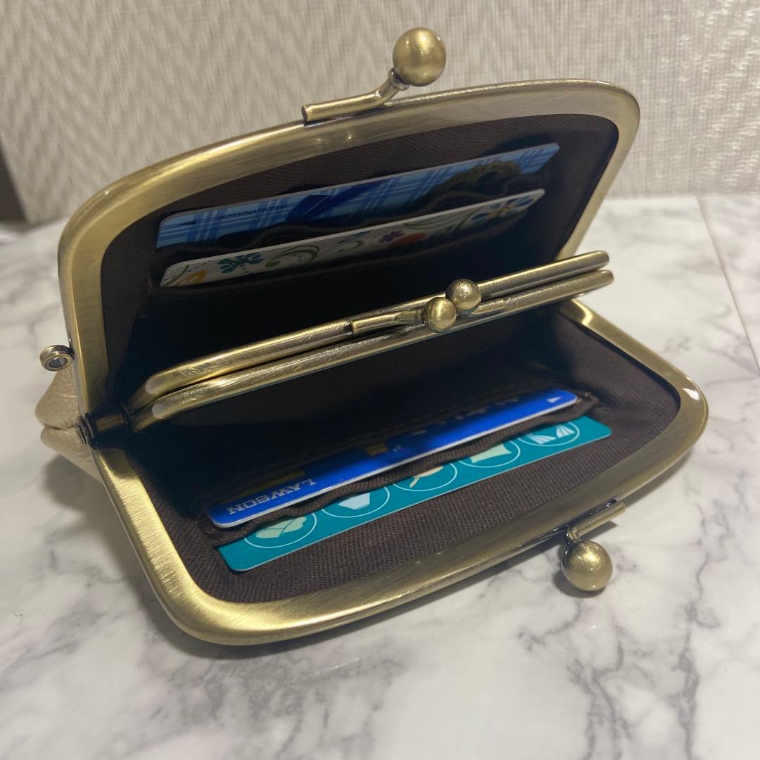 candy　ハンドメイドパイソンの本革親子がま口財布両面各2段ポケット付