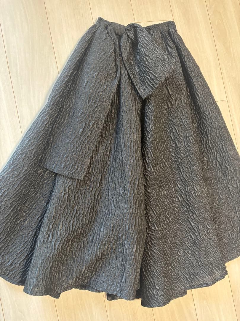 一度のみ着用✳︎obli✳︎ジャガードリボンフレアスカート