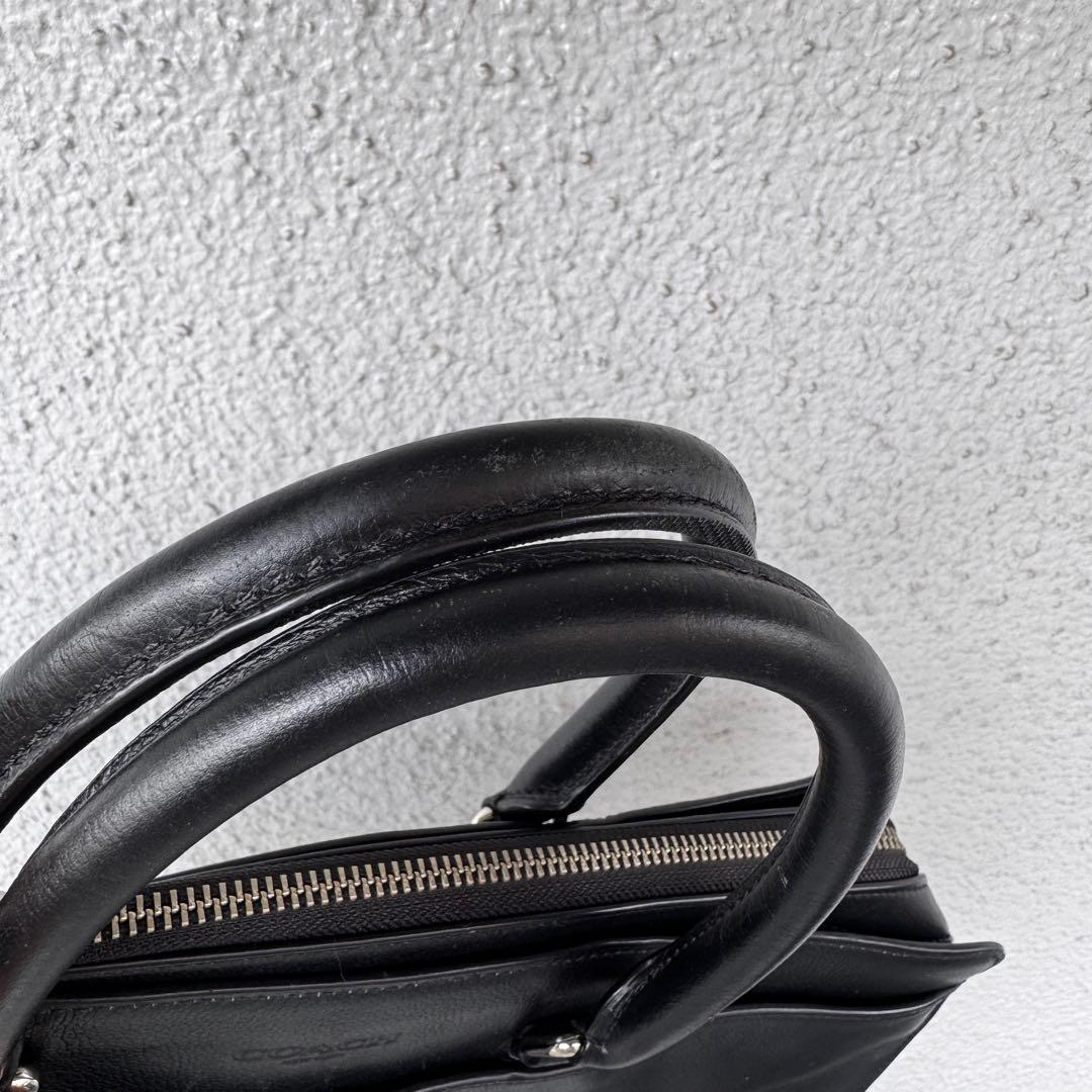 COACH コーチ ビジネスバッグ 本革 型番F73524 ブラック　安心鑑定可