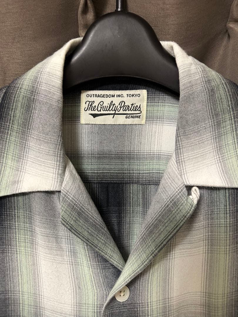 Wacko Maria Ombre 長袖シャツ グレー系　ミント　チェック