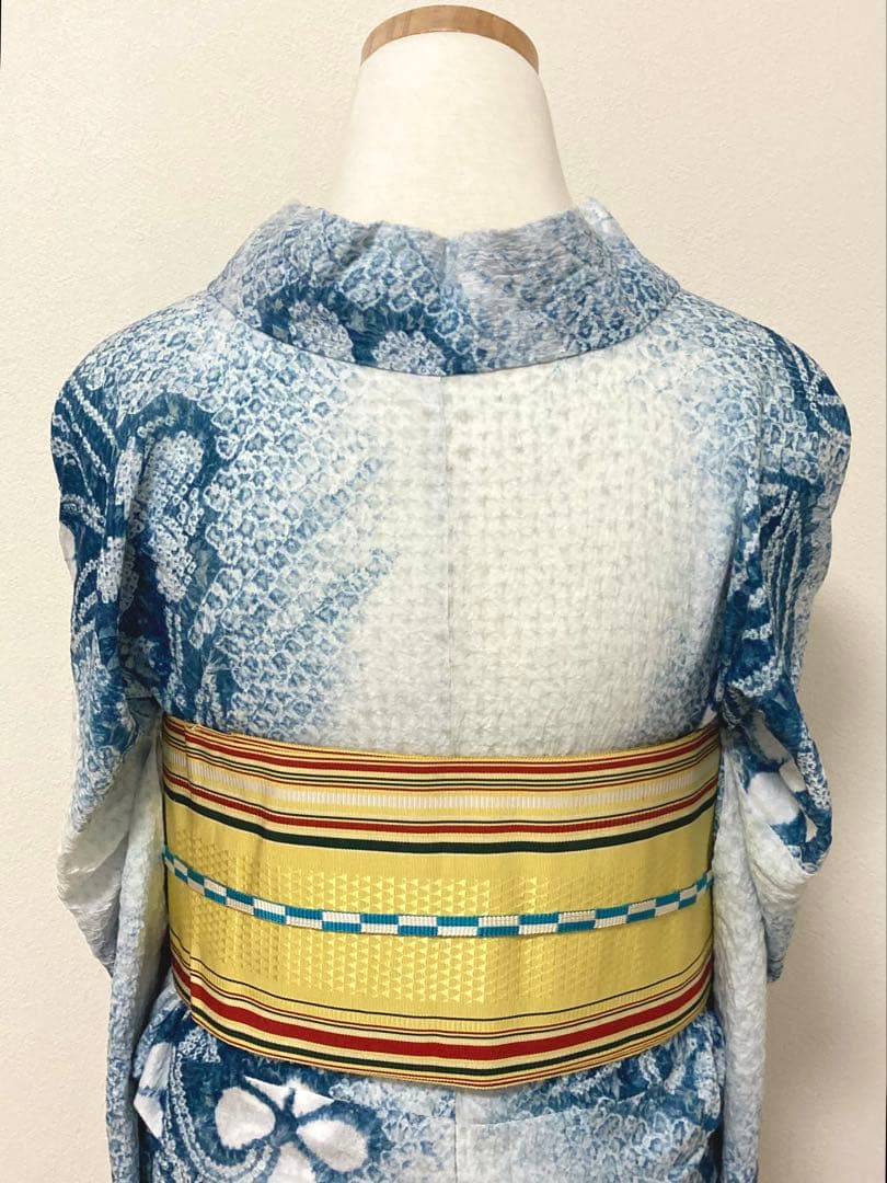 有松絞り　浴衣　スミレ　裄66.5cm 美品