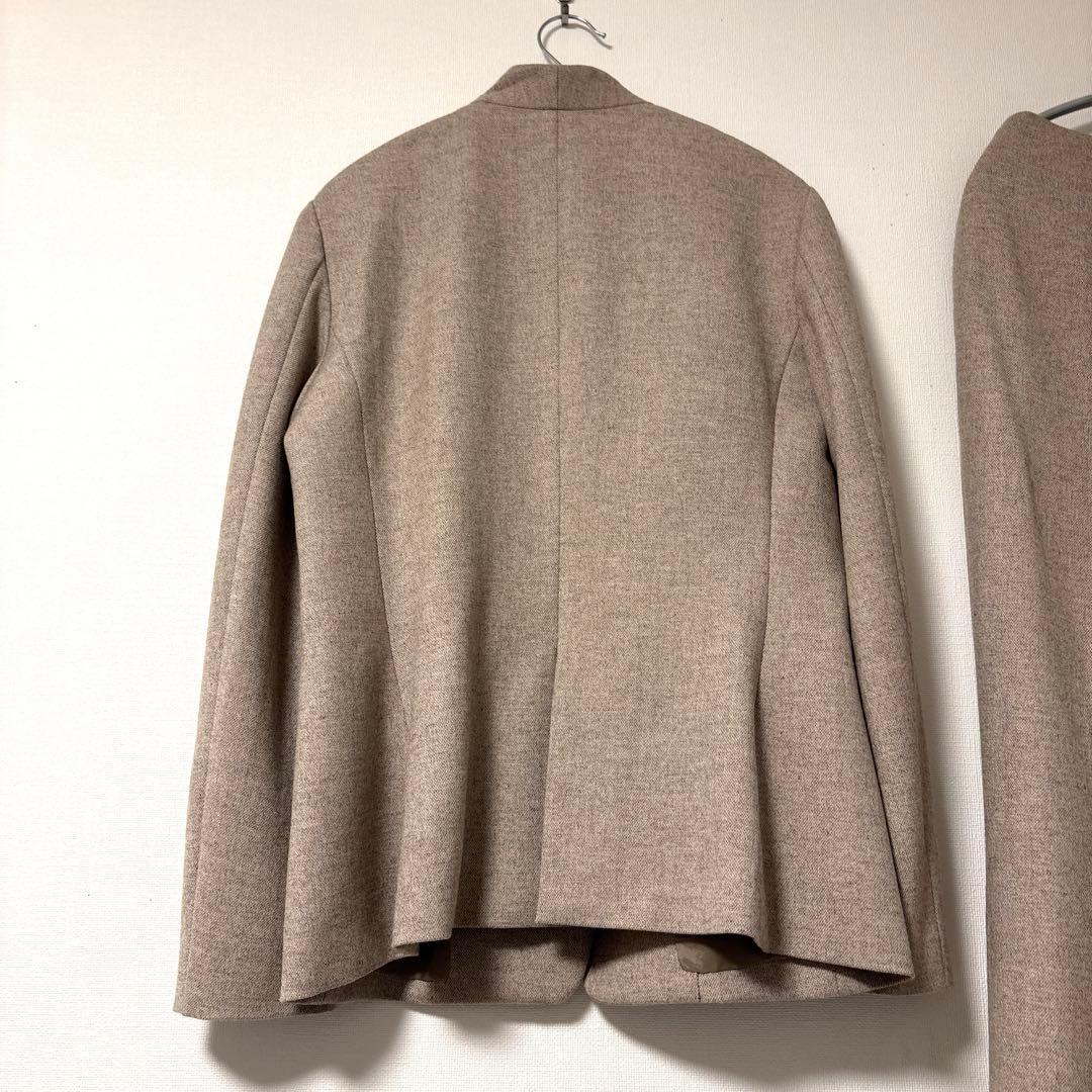 美品　☆ユナイテッドアローズ　ノーカラーセットアップ　パンツスーツ　ストレッチ