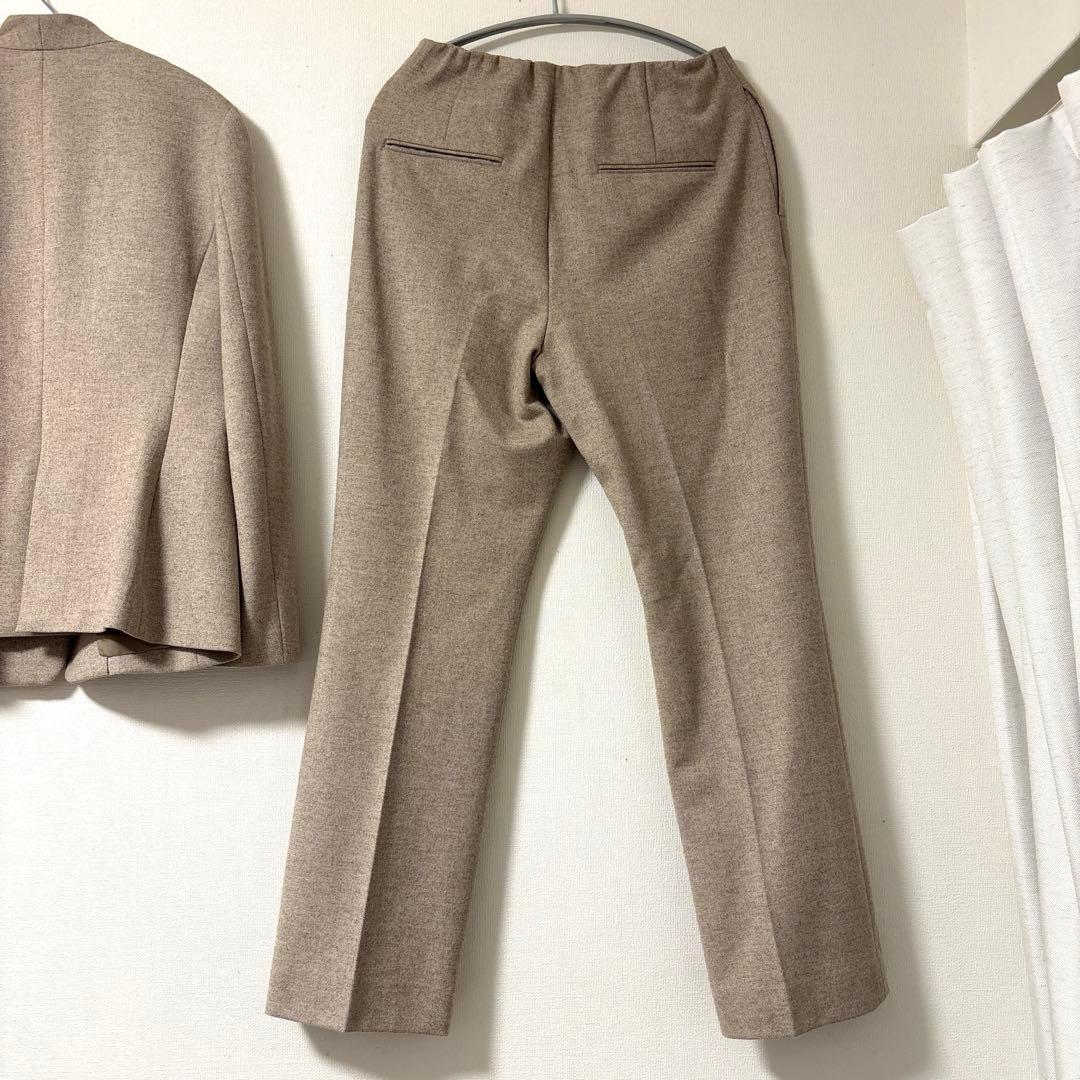 美品　☆ユナイテッドアローズ　ノーカラーセットアップ　パンツスーツ　ストレッチ