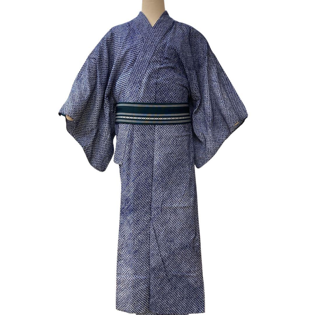 ◎mk-1309　男性用　有松鳴海　絞り浴衣　有松絞り　浴衣　7-11