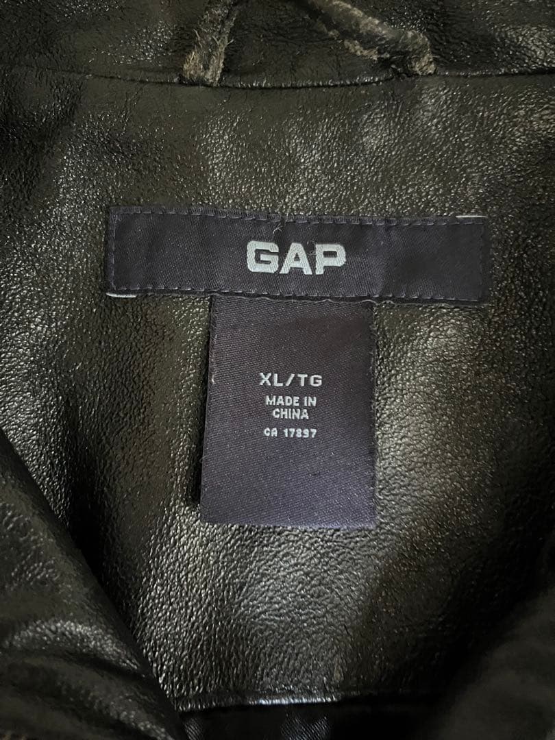 古着 GAP/ 本革ジップアップレザージャケット / 牛革/ サイズXL