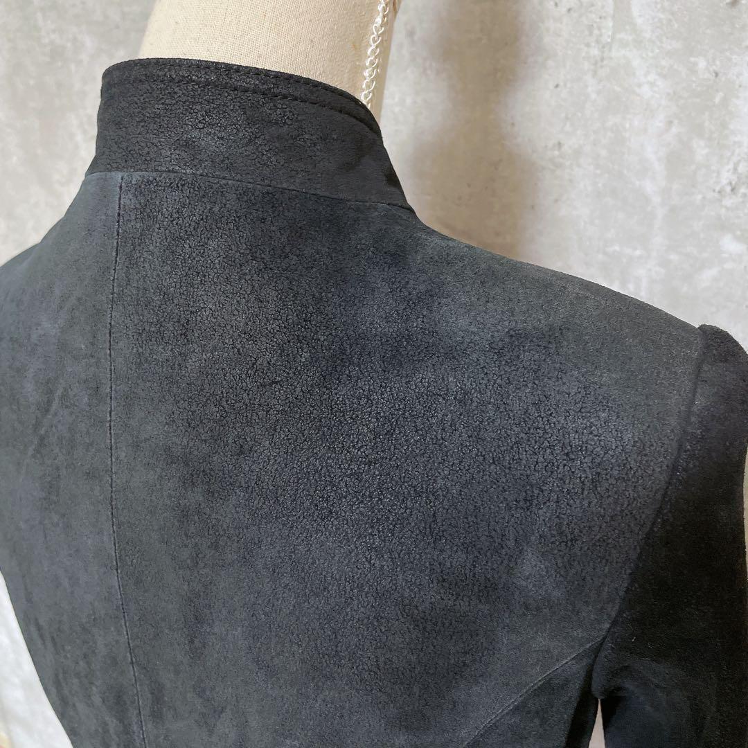 【Otto】オットー レザージャケット 豚革 本革 スタンドネック 黒 ボタン