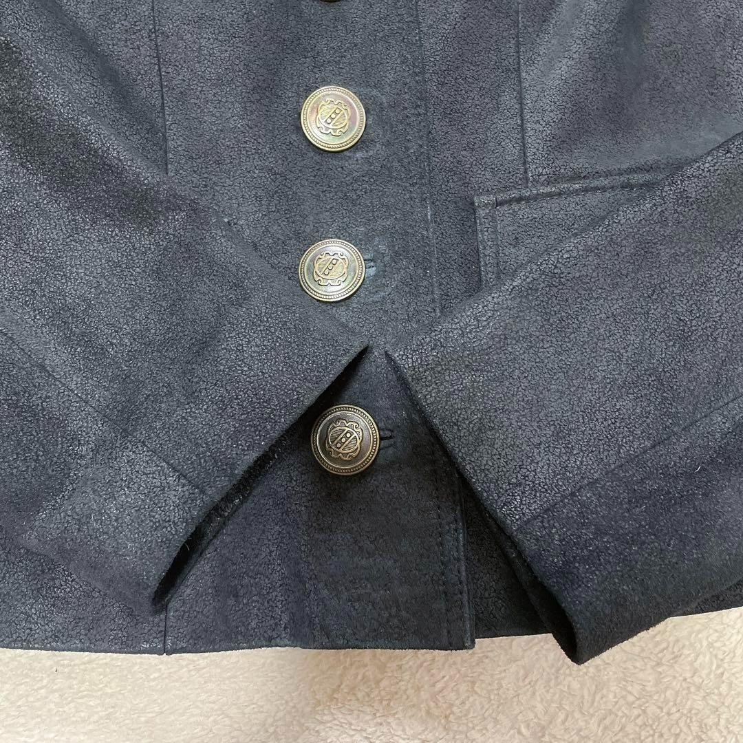 【Otto】オットー レザージャケット 豚革 本革 スタンドネック 黒 ボタン